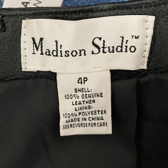 Madison Studio Black Leather Skirt Womens Size 4 - Picture 6 of 6